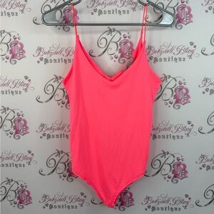 Gaze bodysuit one piece onesie neon bright snap button Pink Bodysuit strappy